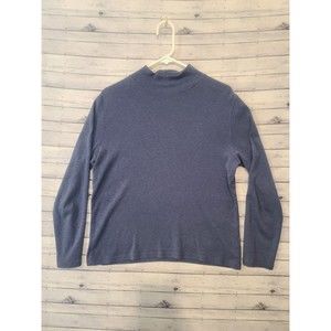 Pendleton Womens Mock Neck Sweater Size Large 100% Cotton Blue